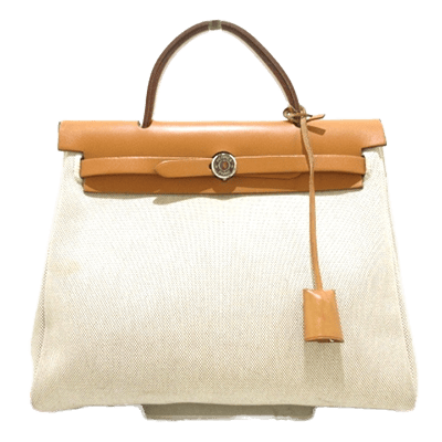 エルメス エールバッグPM ベージュ×ブラウン トワルアッシュ×ボックスカーフ