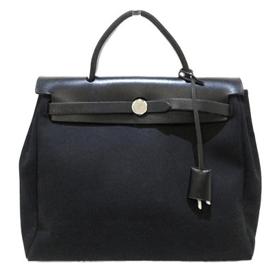 エルメス エールバッグPM 黒 トワルオフィシエ×ボックスカーフ