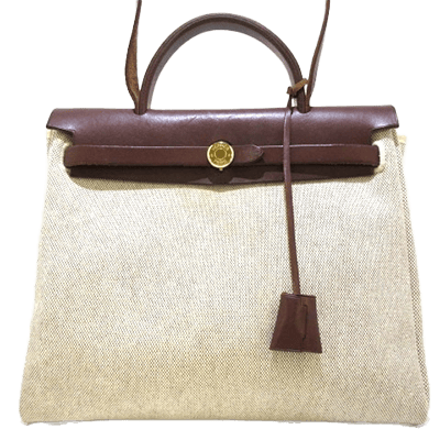 エルメス エールバッグPM 白×エトープ トワルアッシュ×ボックスカーフ