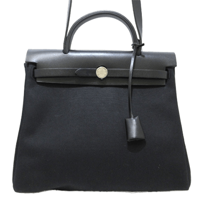 エルメス エールバッグPM 黒 トワルオフィシエ×ボックスカーフ