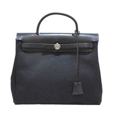 エルメス エールバッグPM 黒 トワルオフィシエ×ボックスカーフ