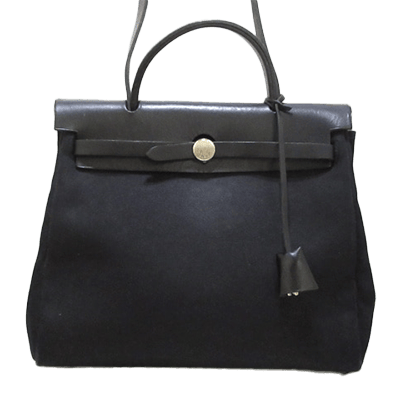 エルメス エールバッグPM アイボリー×黒 トワルオフィシエ×ボックスカーフ