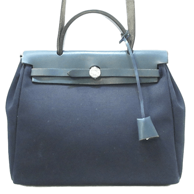 エルメス エールバッグPM ダークネイビー トワルオフィシエ×ボックスカーフ