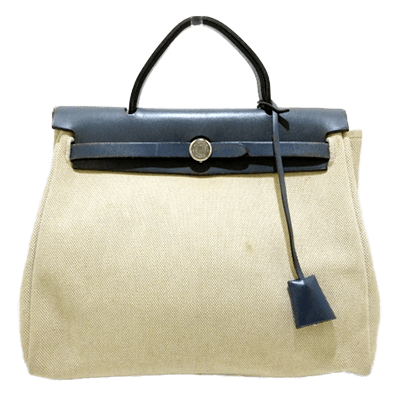 エルメス エールバッグPM アイボリー×ダークグレー トワルアッシュ×ボックスカーフ