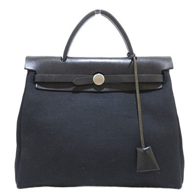 エルメス エールバッグPM 黒×アイボリー トワルオフィシエ×レザー