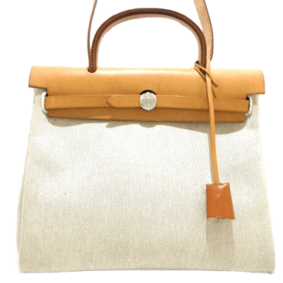 エルメス エールバッグPM アイボリー×ブラウン トワルアッシュ×ボックスカーフ