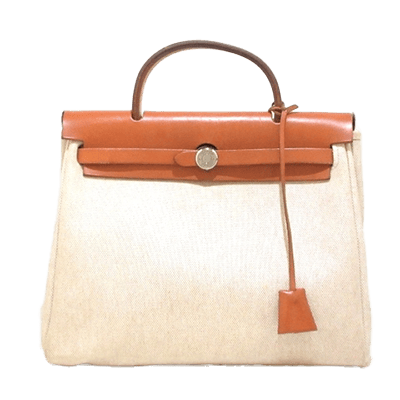 エルメス エールバッグPM アイボリー×ダークブラウン トワルアッシュ×ボックスカーフ