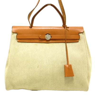 エルメス エールバッグPM ベージュ×ブラウン トワルアッシュ×ボックスカーフ