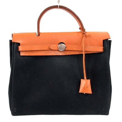 エルメス エールバッグPM ライトブラウン×黒 ボックスカーフ×トワルオフィシエ