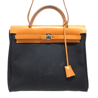 エルメス エールバッグPM ブラウン×黒 ボックスカーフ×トワルオフィシエ