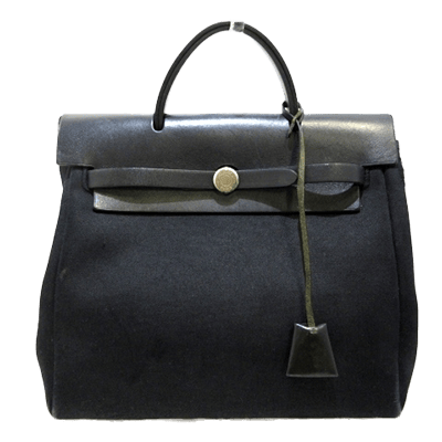 エルメス エールバッグPM 黒 トワルオフィシエ×ボックスカーフ