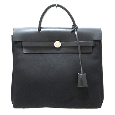 エルメス エールバッグPM 黒 ボックスカーフ×トワルオフィシエ