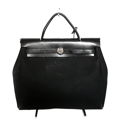 エルメス エールバッグPM 黒 トワルオフィシエ×ボックスカーフ