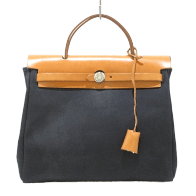 エルメス エールバッグPM 黒 トワルオフィシエ×ボックスカーフ