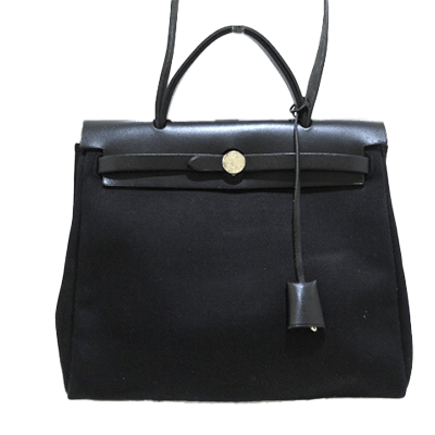 エルメス エールバッグPM 黒 トワルオフィシエ×ボックスカーフ