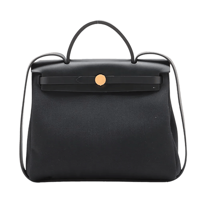 エルメス エールバッグPM トワルオフィシエ×カーフレザー ブラック シルバー