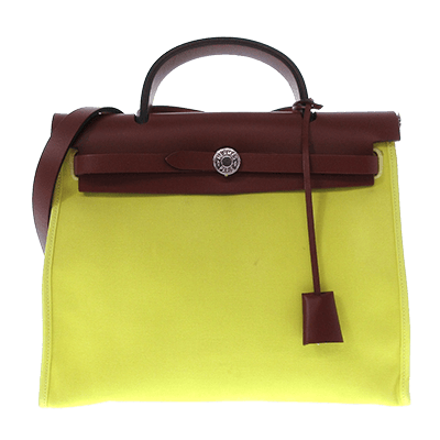 エルメス エールバッグジップPM ナチュラル×リモンチェッロ ヴァッシュハンター×トワルアッシュ×ベルリンヌ