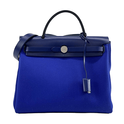 エルメス エールバッグジップPM ブルーエレクトリック×ブルーサフィール トワルミリタリー×ヴァッシュハンター