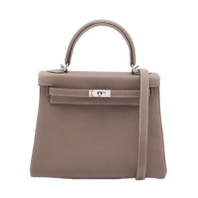 エルメス ケリー25 トゴ エトゥープ シルバー