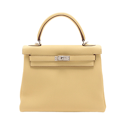 エルメス ケリー25 トゴ リモンチェッロ シルバー