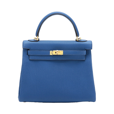 エルメス ケリー25 トゴ ブルーエレクトリック ゴールド