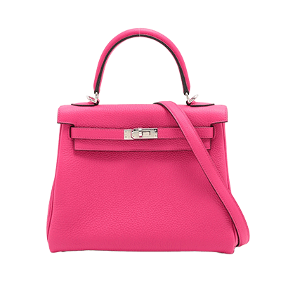 エルメス ケリー25 トゴ ローズショッキング シルバー