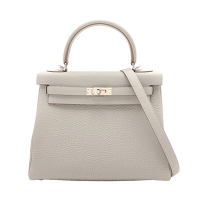 エルメス ケリー25 トゴ パールグレー シルバー