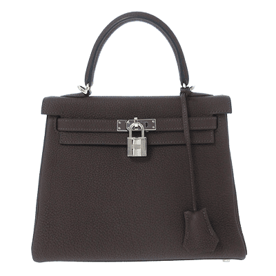 エルメス ケリー25 トゴ ブルージーン シルバー