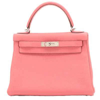 エルメス ケリー28 トゴ ローズリップスティック シルバー