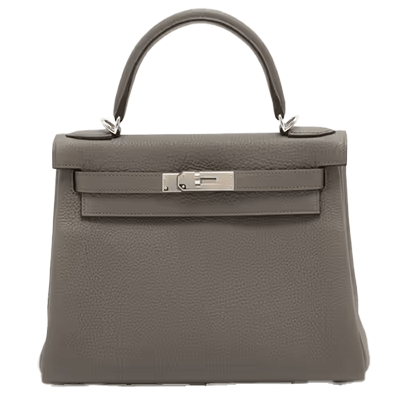 エルメス ケリー28 トゴ エタン シルバー