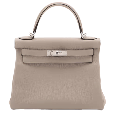 エルメス ケリー28 トゴ トゥルティエールグレー シルバー