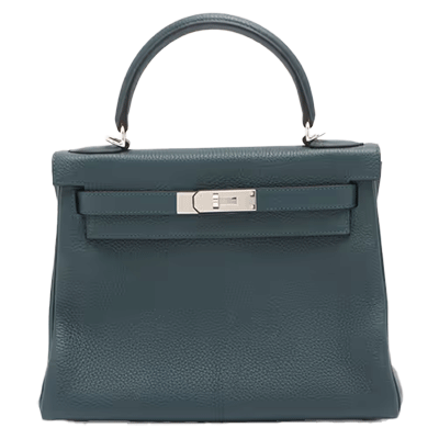 エルメス ケリー28 トゴ ヴェールシプレス シルバー