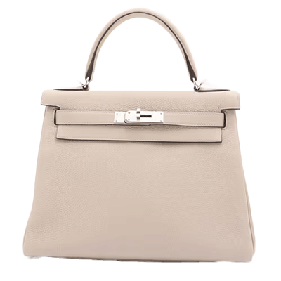 エルメス ケリー28 トゴ トレンチ シルバー