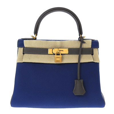 エルメス ケリー28 ブルーエレクトリック×エタン トゴ