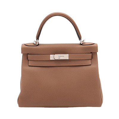 エルメス ケリー28 トゴ アルザン シルバー
