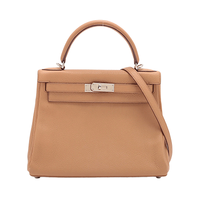 エルメス ケリー28 トゴ タバックキャメル シルバー