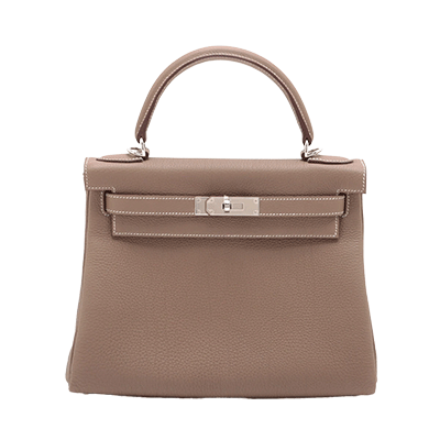 エルメス ケリー28 トゴ エトゥープ シルバー