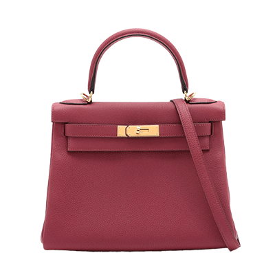 エルメス ケリー28 トゴ ルージュグレナ ゴールド