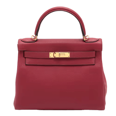 エルメス ケリー28 トリヨンクレマンス ルージュグレナ ゴールド
