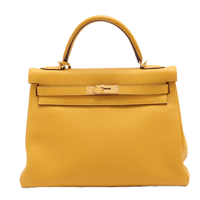 エルメス ケリー32 トゴ ジョーヌアンブル ゴールド