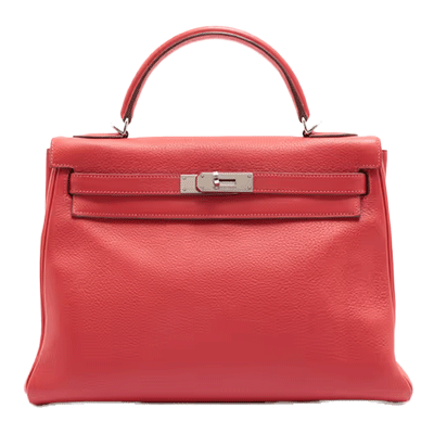エルメス ケリー32 トゴ ルージュヴィフ シルバー