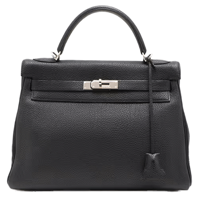 エルメス ケリー32 トゴ ノワール シルバー