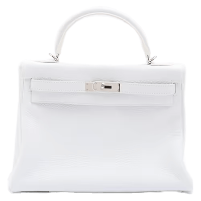エルメス ケリー32 トリヨンクレマンス 2WAYハンドバッグ ホワイト シルバー