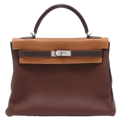 エルメス ケリー32 トゴ トリコロール シルバー