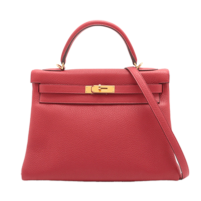 エルメス ケリー32 トゴ ルージュカザック ゴールド