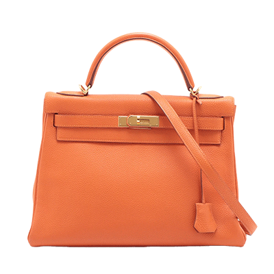 エルメス ケリー32 トゴ オレンジ ゴールド