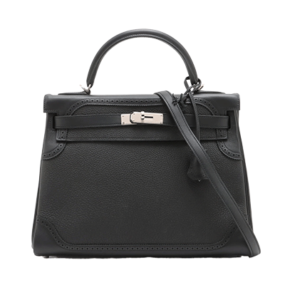 エルメス ケリー32ギリーズ トゴ×スイフト ブラック シルバー