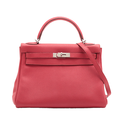 エルメス ケリー32 トゴ ルージュガランス シルバー