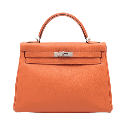 エルメス ケリー32 トゴ オレンジ シルバー