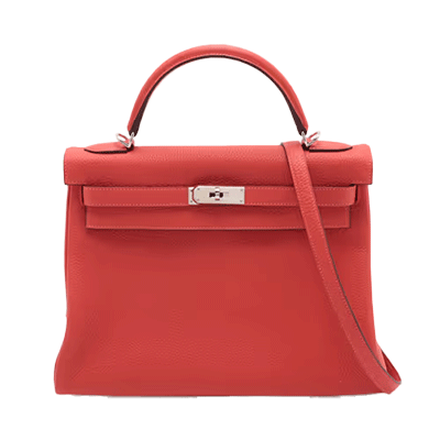 エルメス ケリー32 トリヨンクレマンス ルージュピヴォワンヌ シルバー